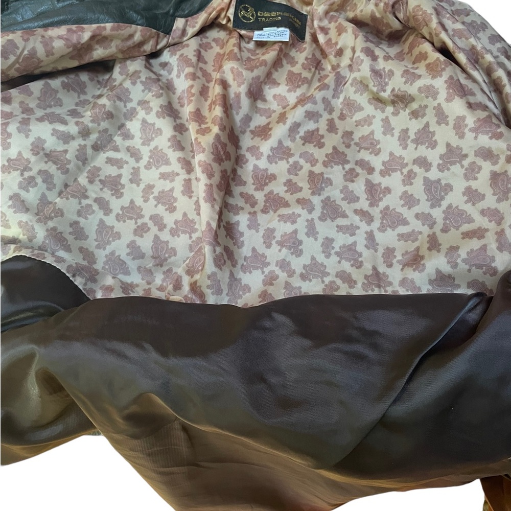 Vintage Deerskin Trading Post Olive Green Leather Jacket‎ - Picture 5 of 6
